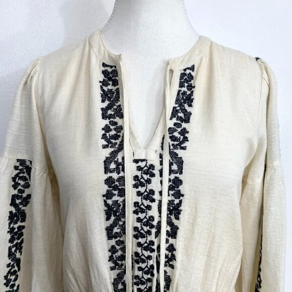 FAT FACE DEVIN IVORY WHITE BLACK EMBROIDERED BOHEMIAN MAXI DRESS - 4R - Picture 9 of 14